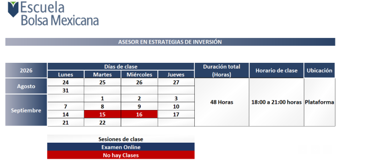 Calendario Agosto y Septiembre 2026